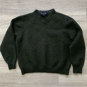 Davis & Squire | Extra Fine Merino Wool Sweater Dark Green | Size L (runs small)